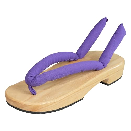 Anime Unisex Cosplay Vielseitige Sommer Holz Clog Schuhe Japanische Cosplay Oshitari Prop, Violett, 39 EU von Toyep Cosplay