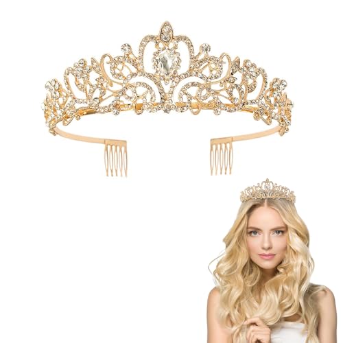 Prinzessin Tiara, Prinzessin Tiara, Kristall Krone Mädchen Strass Tiara mit Kamm Stirnband Prinzessin Königin Haarschmuck Mädchen Tiaras und Kronen für Hochzeit Geburtstag (Style-A) von Toyhood