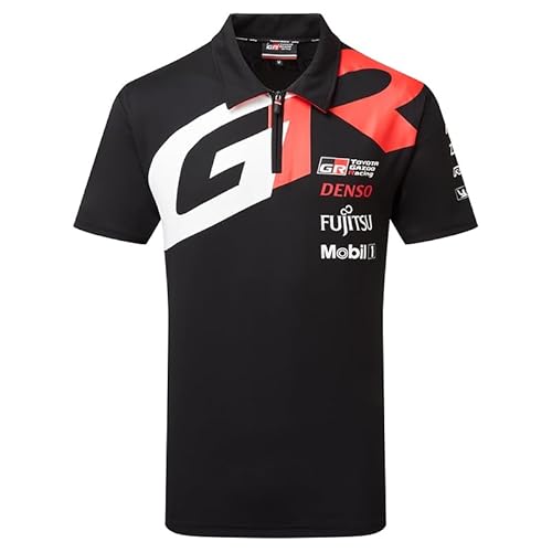 Toyota Gazoo Racing WEC Team Collared Poloshirt - World Endurance Championship - Official Merchandise - Black/Red/White, Schwarz , 56 von Toyota Gazoo Racing