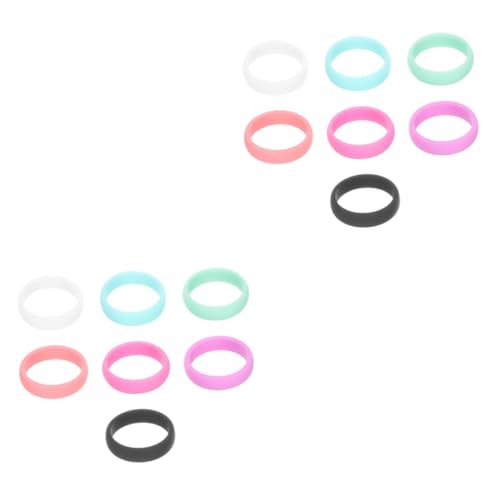 2 Sätze Teiliges Farbenfrohe Silikonringe Für Frauen Hautfreundliche Bequeme Sportringe Für Aktivitäten Schutz Von Hochzeitsringen 7 Stücke * 2 von Toyvian