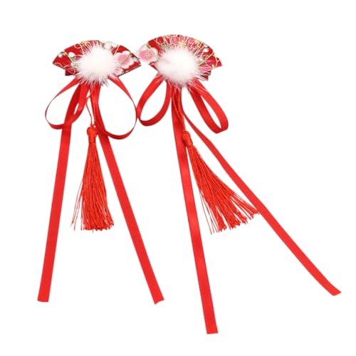 Toyvian 1 Paar Haarnadel für Kinder die chinesen elegant Haarnadeln Bowknot-Haarspangen Tiara haarschmuck Haarspange im chinesischen Stil Kopfschmuck mit Quastendekor Hanfu Ausgabekarte von Toyvian