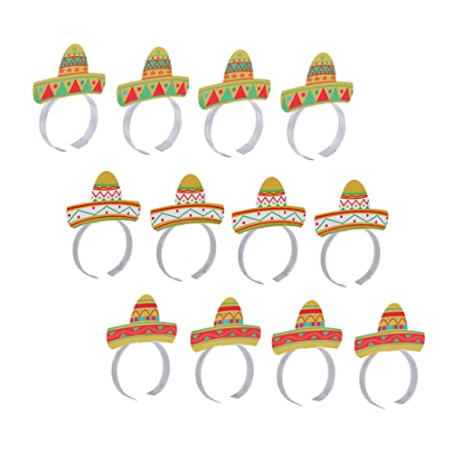 Toyvian 1 Satz 12 Stk Stirnband Aus Papier Cinco De Mayo-fiesta-party Mexikanischer Partyhut Haarbänder Für Frauen Fiesta-sombrero-partyhüte Haarwickel Für Frauen Bilden Werfen Fräulein von Toyvian