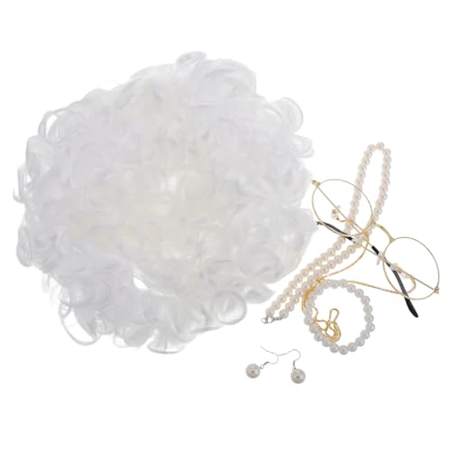 Toyvian Perücke Für Alte Damen Set Mit Accessoires Für Kostüm-party Halloween Cosplay Für Erwachsene Realistisches Outfit Für -look von Toyvian