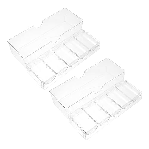 Toyvian 1 Satz Chip-Box Poker Geldbörse Würfelfach Tabletts Karte Chips Box Chip- Spielchips-Container Chips-Rack-Organizer Sichtbare Chipsschale P.s Transparent 2st von Toyvian