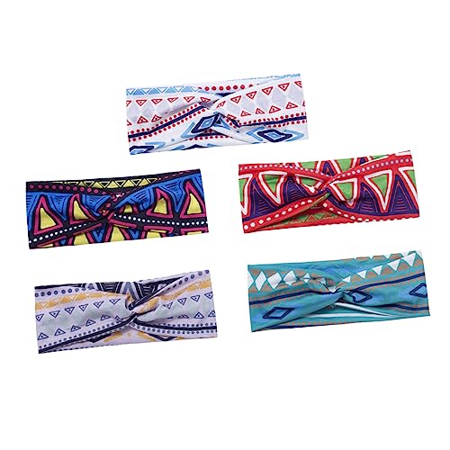 Toyvian 1 Satz Haarschmuck Bands Zubehör Geflochtenes Haarband Stirnband Party Kopf Schweißbänder Kopfwickel Trainieren Schweißableitende Stirnbänder Böhmische Haarbänder Polyester 5 Stück von Toyvian