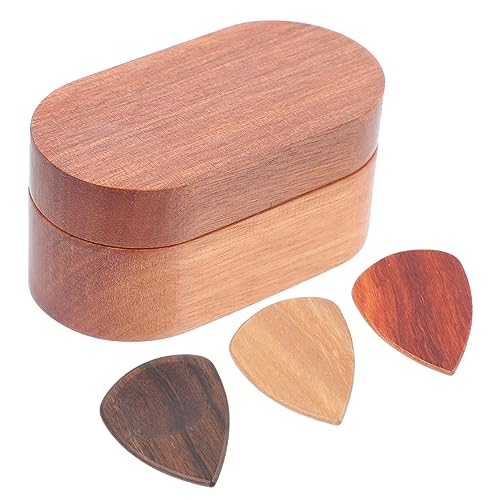 Toyvian 1 Satz Plektrumkoffer Holzplektren Gitarre Koffer für Gitarrenpicks Guitar Pick Holder Gitarren zubehör Daumenstütze Bassgitarre Gitarrenparts Speicherhalter Massivholz wählen Bild von Toyvian