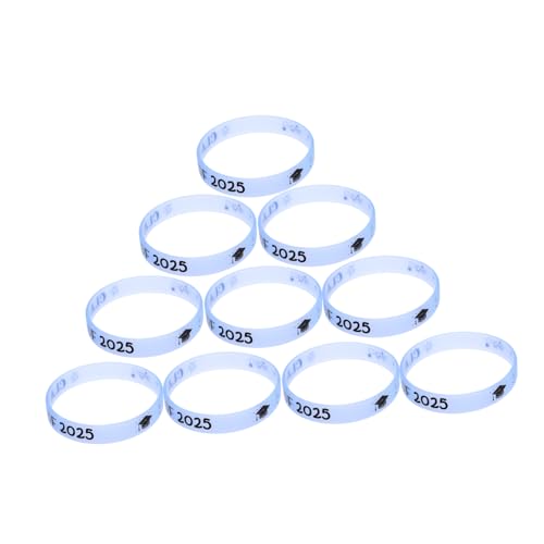 Toyvian 10 Stück Class Of Silikonarmbänder Nachtleuchtendem Blau Wiederverwendbare Graduation Party Armbänder als Abschiedsgeschenk für Schüler und Familien von Toyvian