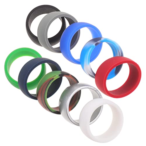 Toyvian 10 Stück Hautfreundliche Silikonringe für Herren und Damen Flexibel Weiche Outdoor Sports Ringe Verbesserte Fingerfertigkeit und Strapazierfähig von Toyvian