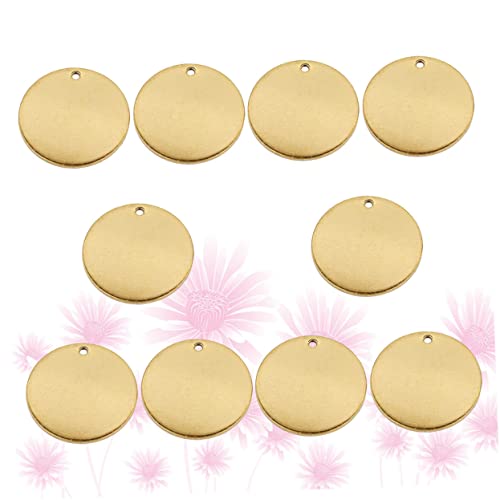 Toyvian 10 Stück Teiliges Runde Hundemarken Anhänger mit Goldfarben Rostfrei Kratzfest Leicht DIY Haustier Id Etiketten für Kleine Hunde Personalisierbare Schmuckanhänger von Toyvian