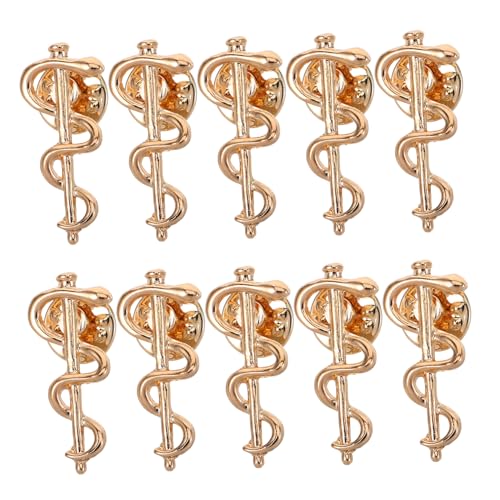 Toyvian 10 Stück Teiliges Schlangen Wand Broschen aus Langlebiger Legierung Medizinisches Symbol für Ärzte und Pflegepersonal Kompakte Anstecknadeln für Pullover Hemden und Taschen von Toyvian