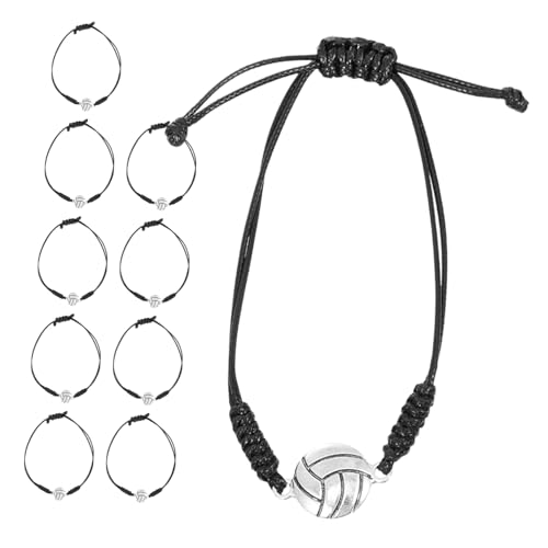 Toyvian 10 Stück Volleyball Armbänder Verstellbar Geflochtenes Seil Sport Schmuck für Jugendliche Damen Herren Teamgeschenke Volleyball Fans Geschenkidee von Toyvian