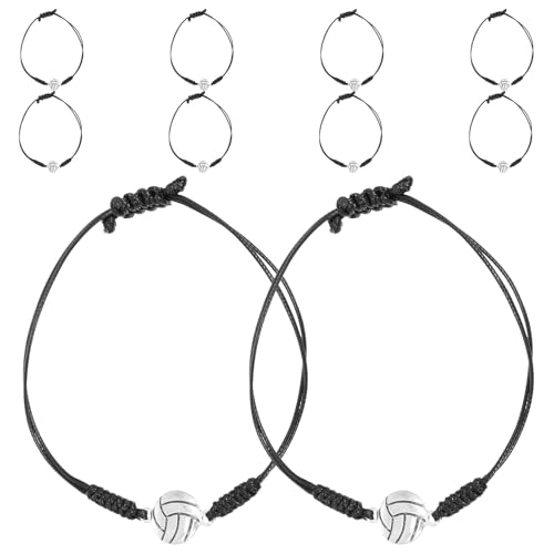 Toyvian 10 Volleyball-Armbänder in Großpackung: Geflochtenes Seilarmband für Mädchen und Jungen – Sportarmbänder mit Volleyball-Anhängern – perfekte Teamgeschenke von Toyvian