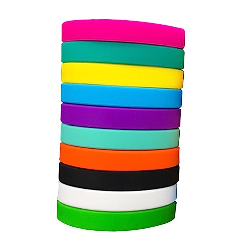 Toyvian 100stücke Blanko Silikon Armbänder Stretch Gummi Armbänder Für Junge Mädchen Party Favors Einfarbig Flexible Aus Hochwertigem Material von Toyvian