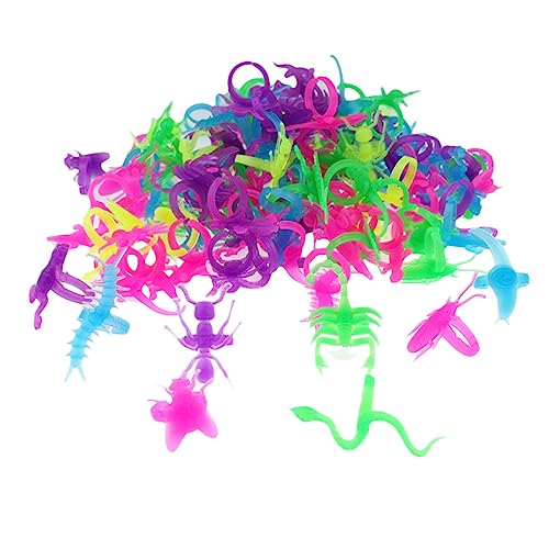 Toyvian 100St Insektenringe halloween party favors halloween gastgeschenke glowingtoys Halloween-Partybevorzugungen glowing toys spielzeug Fluoreszenz Gecko von Toyvian