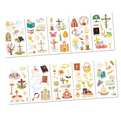 Toyvian 10blätter Tattoos Aufkleber Für Temporäre Tattoos Im Cartoon-stil Für Osterfeiern Und Geburtstagsfeiern Hautfreundliche Für Familien-events von Toyvian