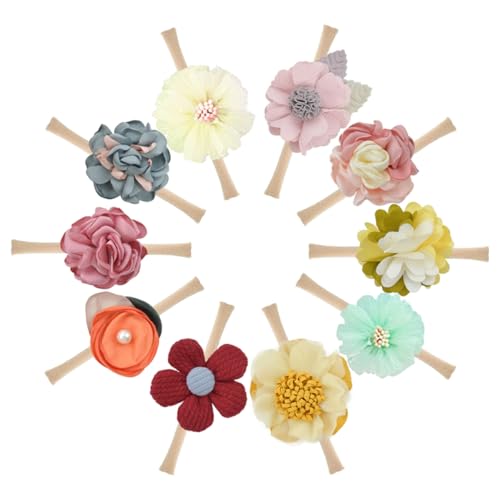 Toyvian 10st Kopfbedeckung Baby Stirnbänder Für Neugeborene Nylon-stirnband Nylon-stirnbänder Stirnbänder Für Kleinkinder Florale Stirnbänder Säuglingshaarband Mädchen Bilden Kleine von Toyvian