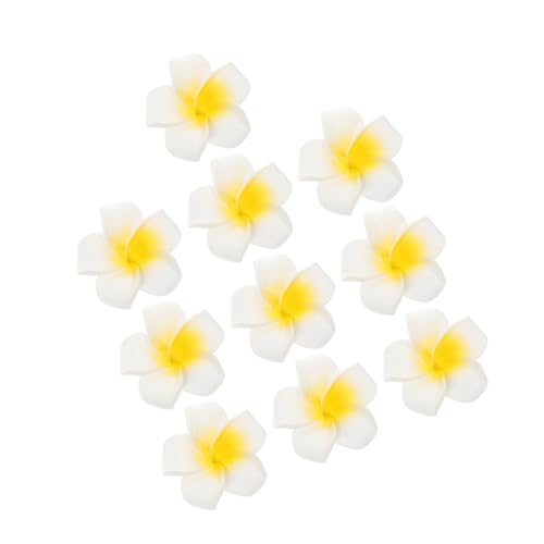 Toyvian 10stücke Hochzeitsblumendekor Künstliche Frangipani-blütenköpfe Schaumstoff-plumeria-blütenblätter Tropische Haarspangen Haarnadeln Haarschmuck Für Luau-party Strandfest von Toyvian