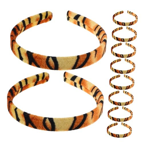 Toyvian 10stücke Diy Flacher Stoff-haarreifen Rutschfeste Elastische Stirnbänder Aus Stoff Für Neujahrs-ferienparty-zootier-dekoration von Toyvian