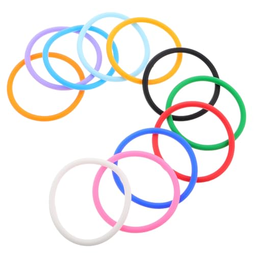 Toyvian 11 Stücke Silikon Schlüsselanhänger Armband Rund Bunt und Vielseitig für Partys und Sport Stylisches Accessoire für Mädchen von Toyvian