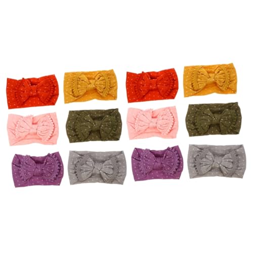 Toyvian 12 Stk Schleife Stirnband Schleifen Für Mädchen Weiche Turban-kopftücher 0-3 Monate Stretch-stirnband Mit Bowknot Elastisches Schleifen-haarband Heizung Baby Nylon Weihnachten von Toyvian