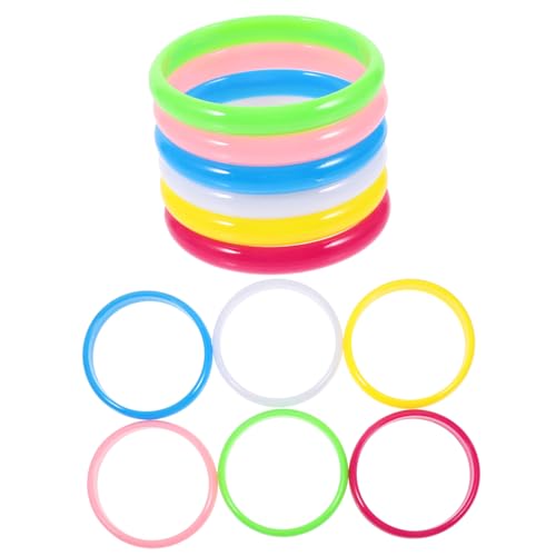 Toyvian 12 Stück Bonbon farbene Armbänder Armreif funkeln Kleinkindarmbänder Armbänder für Frauen Armband für Frauen Kunststoffarmband Plastik von Toyvian