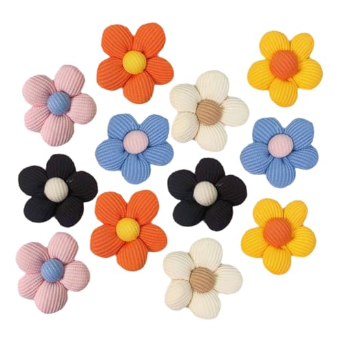 Toyvian 12 Stück Teiliges Mädchen Haarspangen mit Niedlichen Rutschfesten Stoffblumen Beige Blau Orange Gelb und Schwarz Leichte Vielseitige Haarschmuck Accessoires für Junge Mädchen von Toyvian