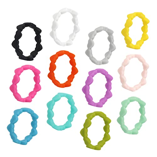 Toyvian 12 Stück Teiliges Set Herzform Silikonringe Atmungsaktive Sport und Hochzeitsringe für Damen Flexibel und Kratzfest für Fitness und Outdoor Aktivitäten von Toyvian