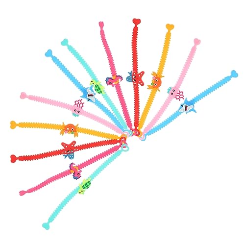 Toyvian 12 Stück Teiliges Verstellbare PVC Armbänder mit Maritimen Tiermotiven Leichte Party Armbänder für Outdoor Events Komfortabel und Langlebig Passend für Handgelenke von Toyvian