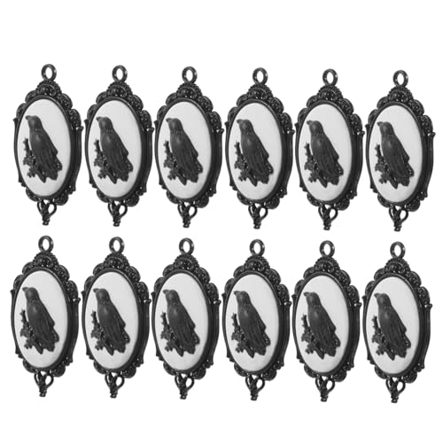 Toyvian 12 Stück Teiliges Vintage Crow Anhänger aus Legierung Dreidimensionale Halloween Charms mit Feiner Reliefgravur Langlebige Schmuckanhänger für Halsketten und DIY Basteln von Toyvian