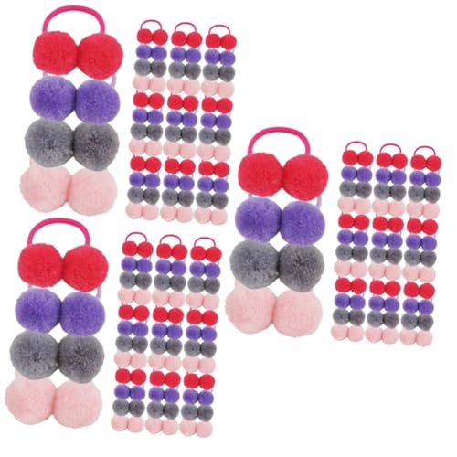 Toyvian 120 Stk Pom Pom Scrunchie Bommel Bauschige Haargummis Haarprodukte Für Babys Baby Mädchen Haarschmuck Flauschige Haarspangen Kopfbedeckung Elastische Kordel Kind Elastizität von Toyvian