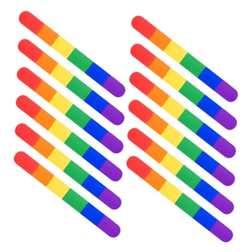 Toyvian 12stücke Regenbogen-schlagarmbänder Silikon-schlagarmbänder Für Gay Pride-partys Lgbt-pride-partydekorationen Kindergeburtstagsparty- von Toyvian