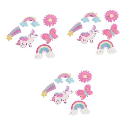 Toyvian 18 Stk Puder Leder Haarnadel Rosa Haarspange Haarnadel Für Kinder Elastische Weiche Gummibänder Haarklammern Haar Klammern Kunststoff Mädchen Niedlich Regenbogen Tasche von Toyvian