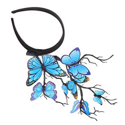 Toyvian 1stk Schmetterlings-haarschmuck Schmetterlingskostüm Für Damen Schmetterlings-stirnband Für Frauen Lustig Antibeschlagspiegel Aufkleber Haar Requisiten Harz Blue von Toyvian