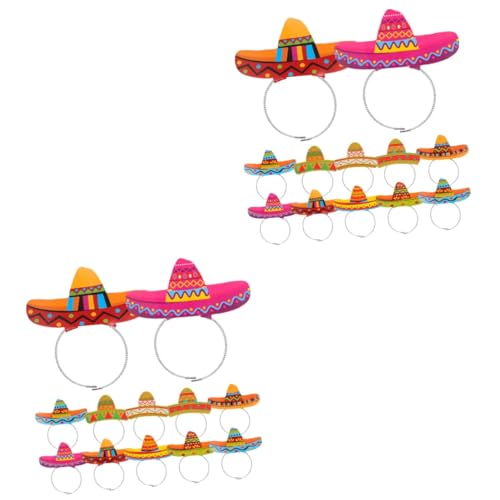 Toyvian 2 Sätze à 12 Stk Stirnband Aus Papier Ornament-stirnband Cinco De Mayo-fiesta-party Stirnband Für Frauen Fiesta-sombrero-partyhüte Haarbänder Für Frauen Fräulein Mayonnaise Foto von Toyvian