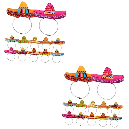 Toyvian 2 Sätze à 12 Stk Stirnband Aus Papier Verzierte Stirnbänder Für Damen Cinco De Mayo-fiesta-kleid Haarbänder Für Frauen Fiesta-sombrero-partyhüte Fotogeschenk Mini Mexiko Fräulein von Toyvian