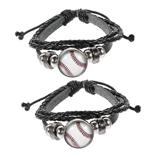 Toyvian 2 Stück Baseball Perlenarmbänder Kreative Geflochtene Armbänder Dekorative Baseball Schmuckarmbänder für Männer und Frauen für Besondere Anlässe von Toyvian