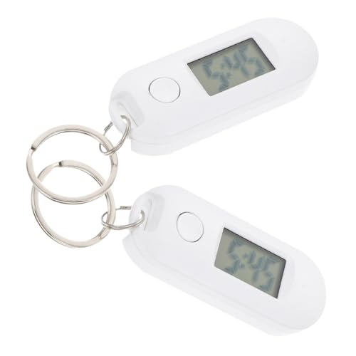 Toyvian 2 Stück Digitale Elektronische Schuluhr Schlüsselanhänger Geräuschlose Kleine Taschen Uhr mit Präzisem Quarzwerk Kreatives Design für Schüler Praktische Prüfungsuhr zum Aufhängen von Toyvian
