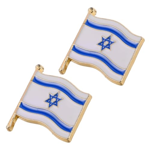 Toyvian 2 Stück Emaille Anstecknadeln mit Israelischer Flagge Langlebige Brosche für Männer und Frauen Kreatives Party Zubehör Jüdisches Souvenir Tragbar für Kleidung und Rucksack von Toyvian