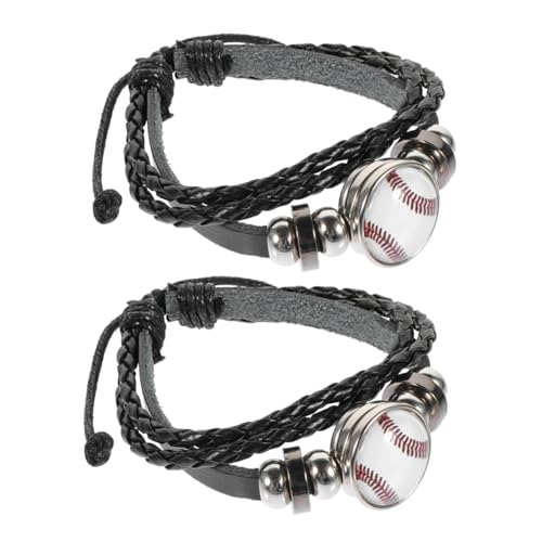 Toyvian 2 Stück Geflochtene Baseball Armbänder mit Perlen Dekorative Handgelenk Ketten für Damen und Herren Stilvolle Handgelenk Dekorationen für Freunde und Familie von Toyvian