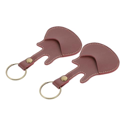 Toyvian 2stücke Gitarrenplektrum-Halter Aus Pu-Leder Mit Schlüsselanhänger Tragbares Plektren-etui Für Musiker Organizer Für Gitarrenzubehör Und Plektrenaufbewahrung von Toyvian