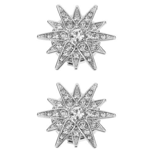 Toyvian 2 Stück Glitzer-Knopfabdeckungen: Strass-Knopf-Anhänger zum Anklipsen – Abnehmbare Metallverzierungen für Hemden und Jacken, DIY-Zubehör von Toyvian