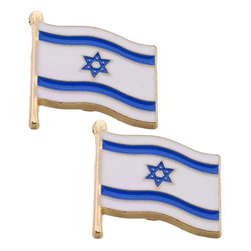 Toyvian 2 Stück Israelische Flaggen Brosche Emaille Anstecknadeln Nationales Abzeichen für Anzug Revers Kreative Partydeko Anstecknadeln für Männer und Souvenir von Toyvian