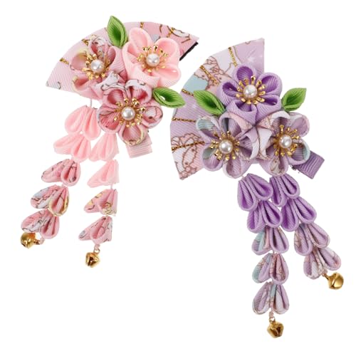 Toyvian 2 Stück Japanische Haarnadeln mit Blumen und Fächerdesign Kunstvoll Gefertigte Haarschmuck Damen Traditionelle Kimonostil Haarspangen Vielseitige Haarklammern für Elegante von Toyvian