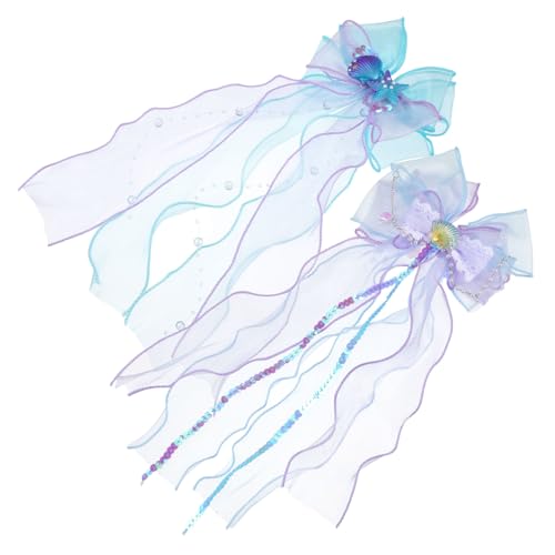 Toyvian 2 Stück Meerjungfrau Haarspangen für Mädchen und Frauen Leichte Sichere Haarklammern mit Muschel und Seestern Design Haarschleifen für Alltag und Party von Toyvian