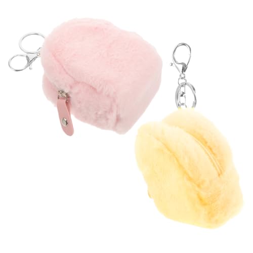 Toyvian 2stücke Kawaii Mini Geldbörse Aus Plüsch Teiliges Für Mädchen Süßes Design Kompakte Münztasche Mit Schlüsselanhänger Für Ohrenstöpsel Und Kleingeld von Toyvian