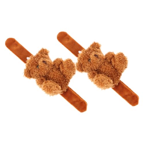 Toyvian 2 Stück Plüsch Schnapparmband Kuscheltier Armband mit Tiermotiv Weiches Langlebiges Slap Band für Partydekorationen und Bequem Leicht Robust für Geburtstagsfeiern von Toyvian