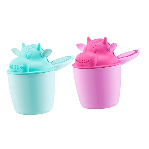 Toyvian 2st Shampoo-becher Baby-shampoo Haarbecher Waschen Baby-badebecher Shampoo-spülbecher Badspüler Baby-dusche-versorgung Wasserfallbecher Für Die Dusche Karikatur Die Kuh Pp Kind von Toyvian