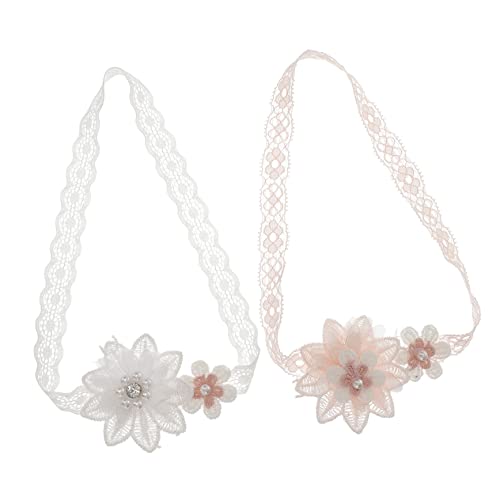 Toyvian 2st Spitzenstirnband Schleifen Für Kleine Mädchen Blumenstirnband Für Babys Blumenstirnbänder Für Mädchen Elastisches Haarband Für Säuglingsblumen Kopfbedeckung Neugeboren Krawatte von Toyvian