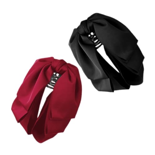 Toyvian 2 Stück Teiliges Haarschleifen Französischer Stil Große Schleifen Haarspangen mit Satinband Haarklammern für Mädchen und Frauen Halboffene Frisuren Romantisches Accessoire in Rot von Toyvian