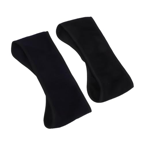 Toyvian 2 Stück Teiliges Sport Stirnband mit Fleece Ohrenwärmer Elastisch Atmungsaktiv Feuchtigkeitsableitend für Damen und Herren zum Laufen Radfahren Skifahren bei Kaltem Schwarz von Toyvian